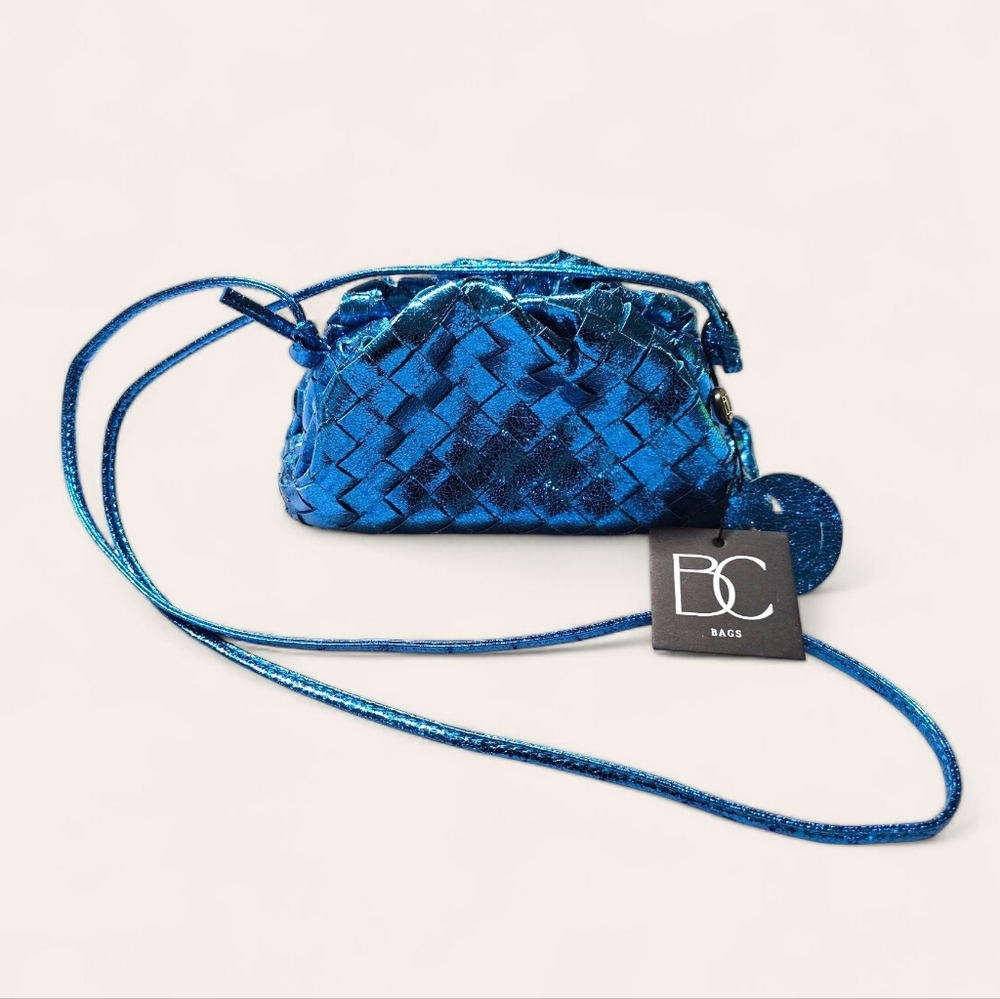 BC Bags Metallica Blue Woven Crossbody